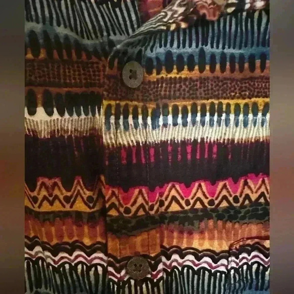 21 Men An American Brand Black Aztec Button Colorful Casual Festival Size XL - Picture 4 of 9